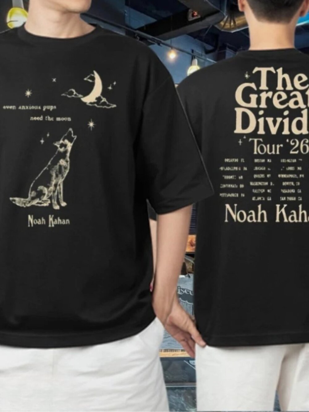 Noah Kahan The Great Divide Tour 26 Black T-Shirt